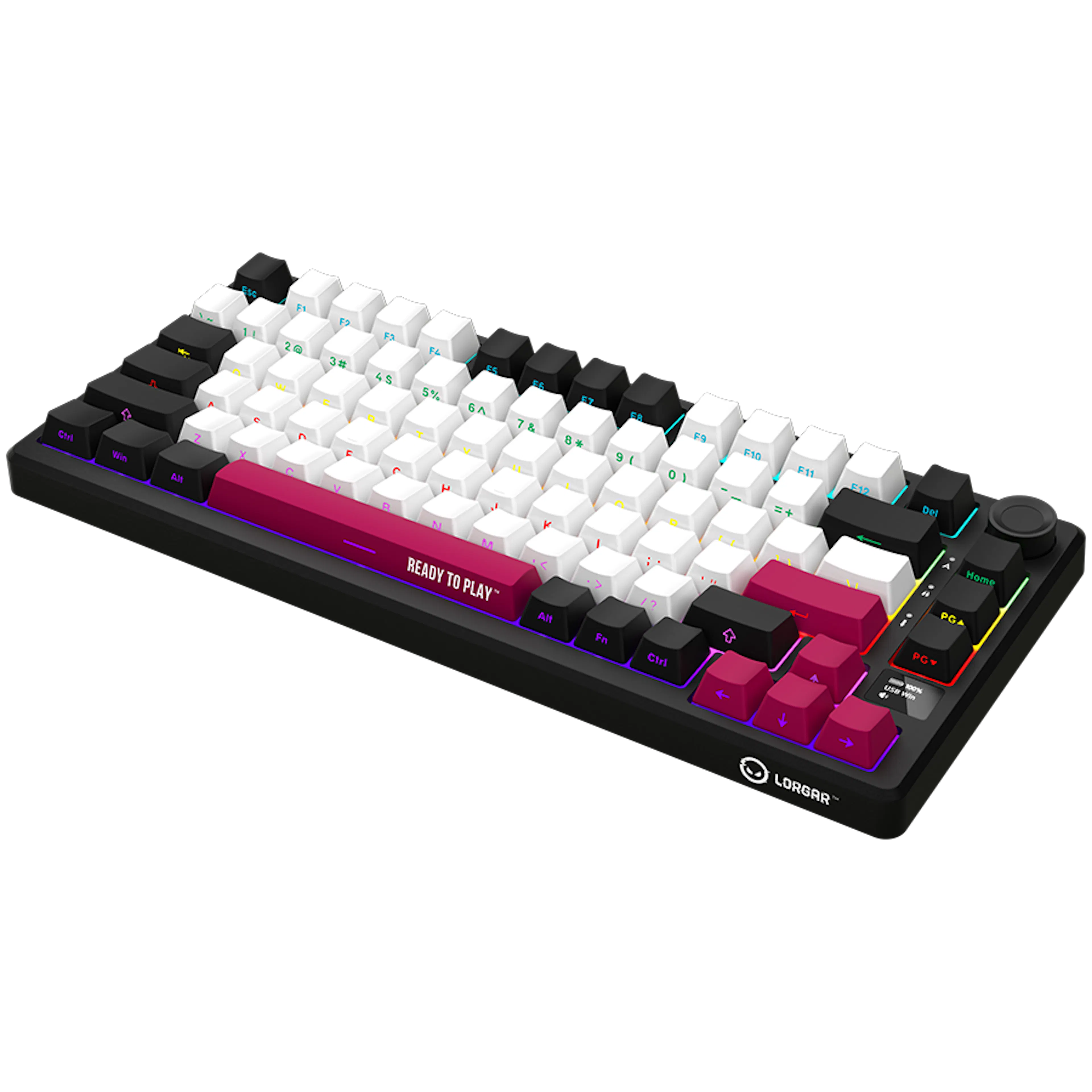 Lorgar KBP7075W – Wireless 75% Mechanical Gaming Keyboard - Black/red