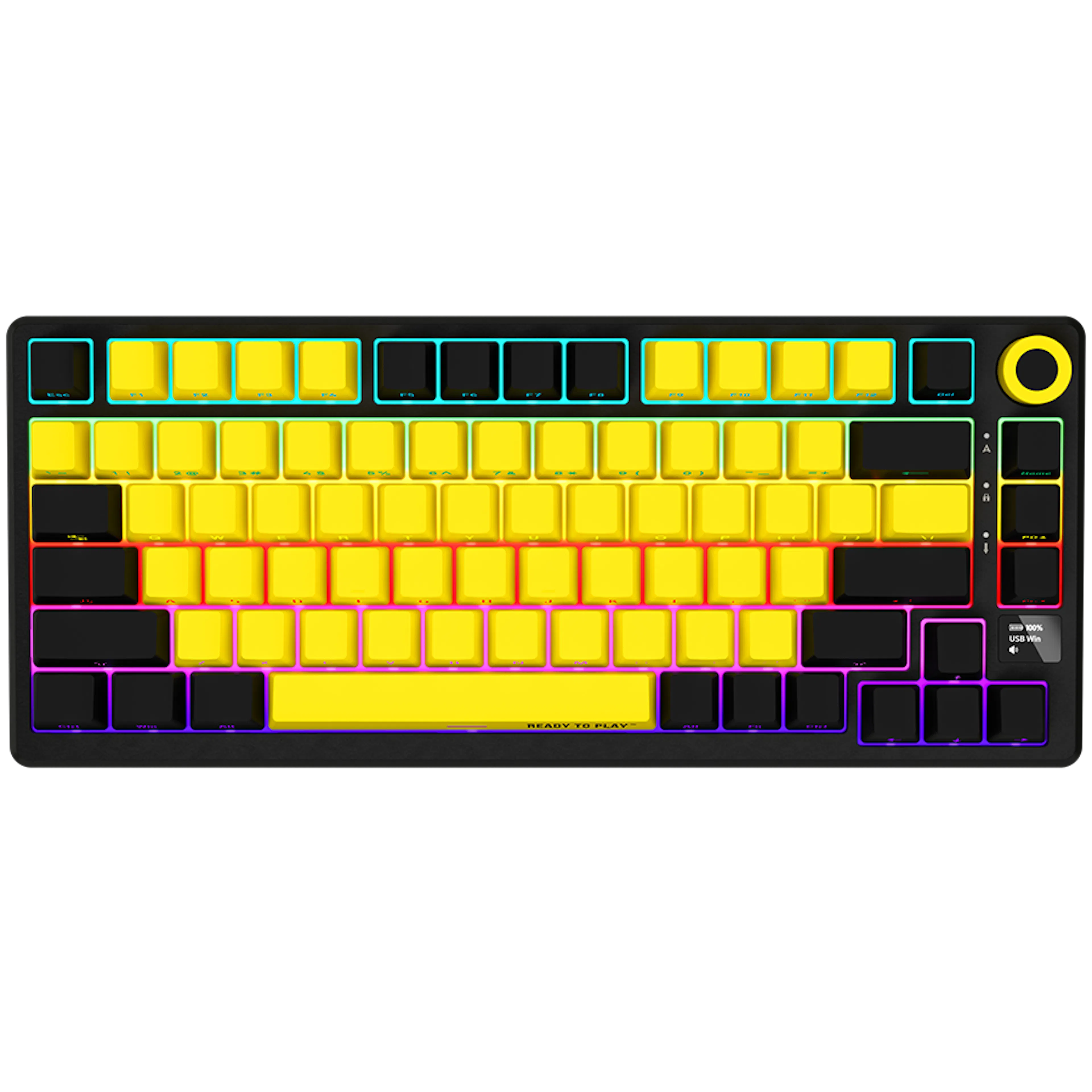 Lorgar KBP7075W – Wireless 75% Mechanical Gaming Keyboard - Yellow/Black