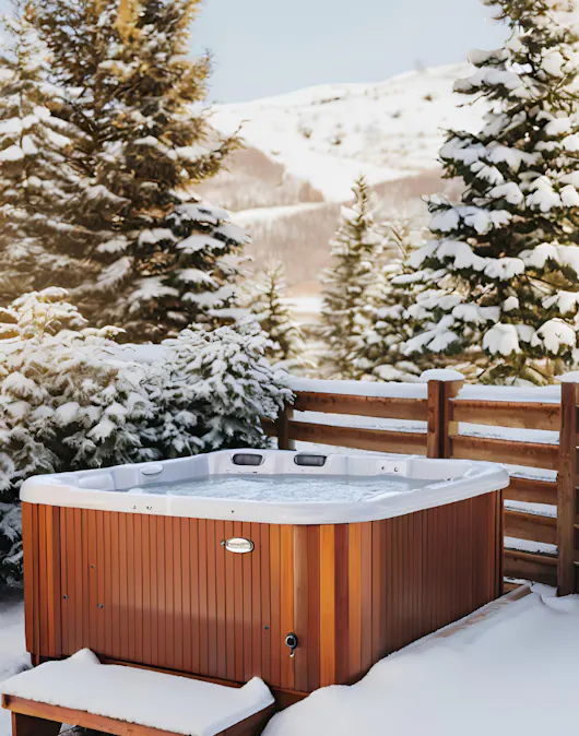 clean hot tub in winter