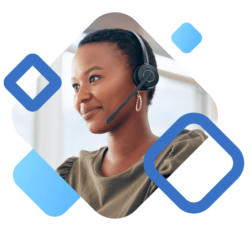 An agent wearing a headset