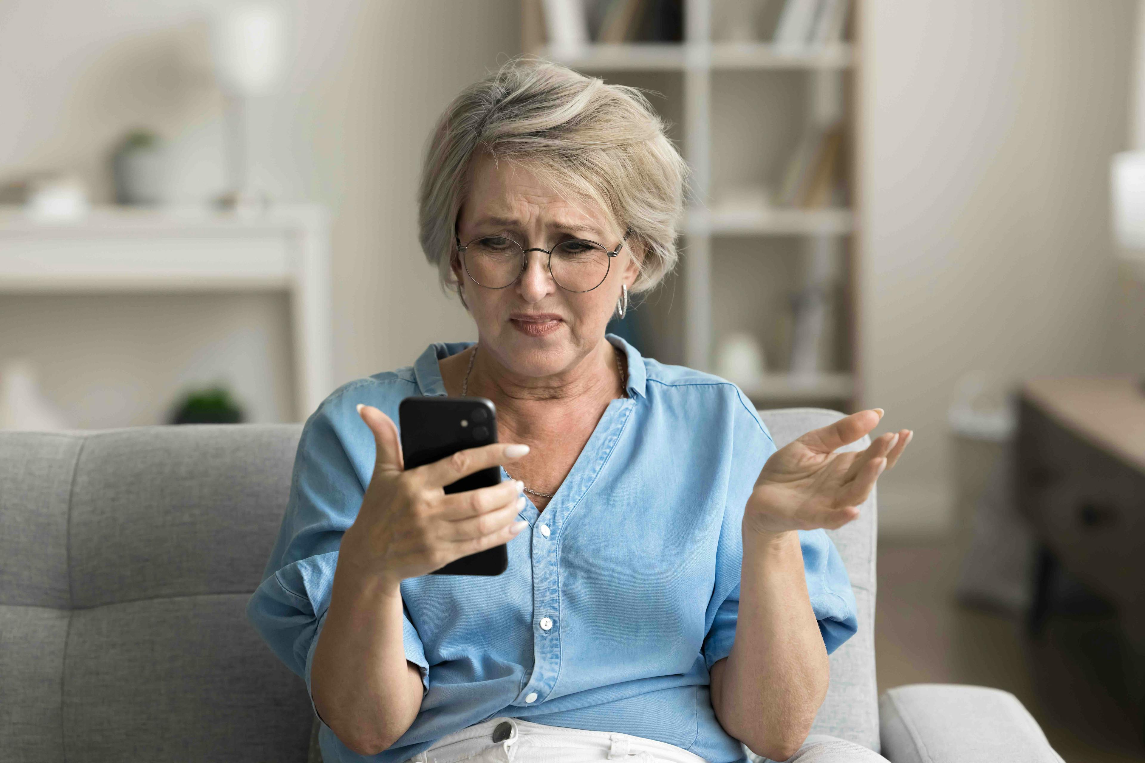 Woman looking at her phone