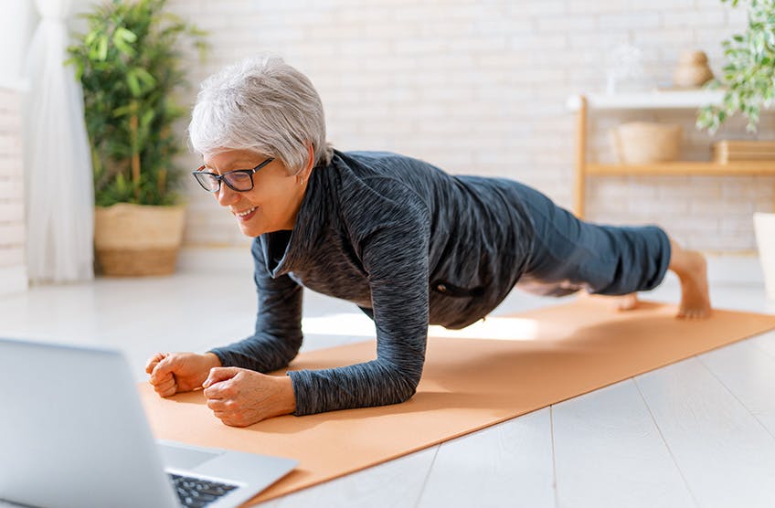 woman on a yoga mat