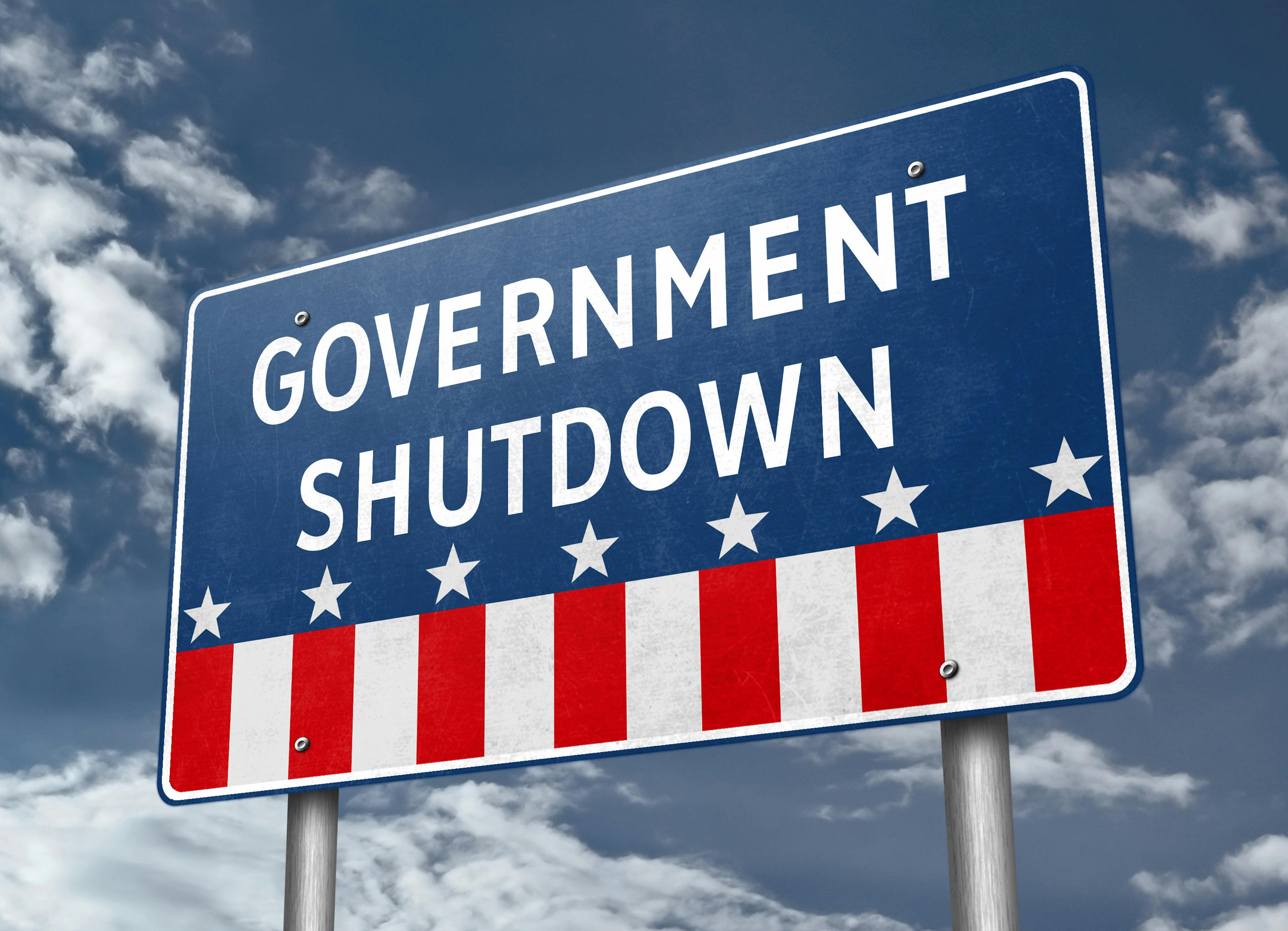 Government shutdown sign