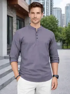 VeBNoR Men Solid Straight Kurta