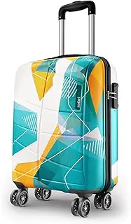 SafariLuma Neo 8 Wheels 55cm Cabin Size Trolley Bag, Hard Case Printed Polycarbonate, 360 Degree Wheeling Carry on Luggage for Men & Women, Suitcase for Travel, Trolley Bags for Travel, Multicolour