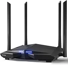 Tenda AC10 AC1200 Wireless Smart Dual-Band Gigabit WiFi Router, MU-MIMO, 4 Gigabit Ports, 867Mbps/5 GHz+ 300Mbps /2.4GHz, Support VPN Server, WiFi Schedule, (Black, Not a Modem)