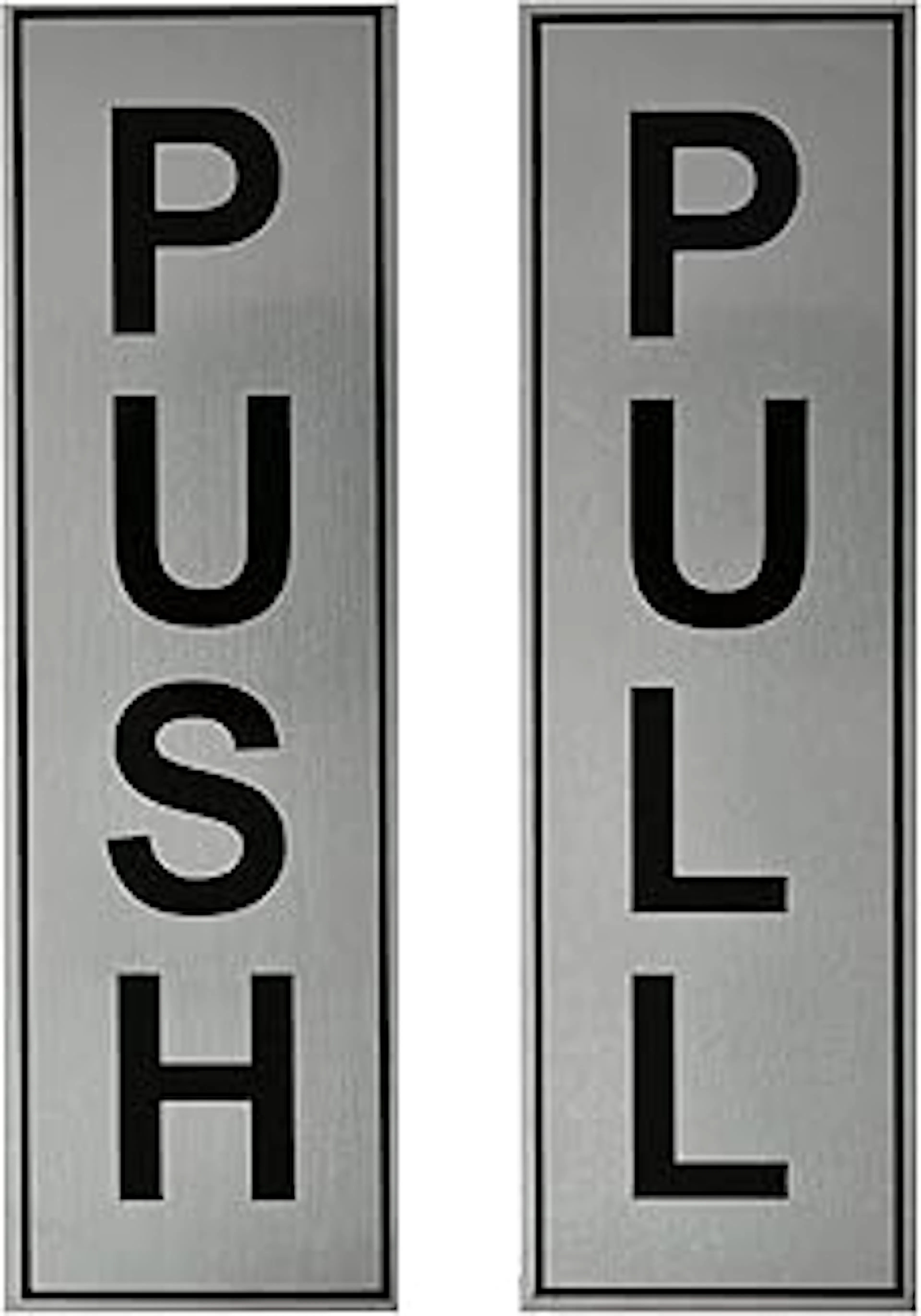 Buzz Cool Silver Metal Push Pull Stickers For Glass And Wood | Self Adhesive Stainless Steel Metal Sticker for Door | Push and Pull Stickers for Hospital Malls Office 1 set (2pcs)