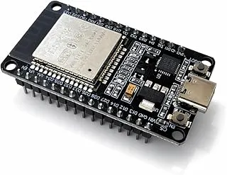 (1) ESP32-WROOM-32 Development Board, WiFi and Bluetooth Microcontroller Module, 30 GPIO Pins, USB-C Interface, CP2102 Converter for IoT and Robotics Projects
