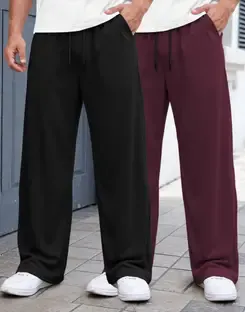 MADBROS Solid Men Black, Maroon Track Pants