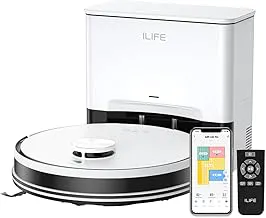 ILIFE A30 Pro Robot Vacuum Cleaner with LiDAR Navigation, Self-Empty Station, Strong Suction, 2-in-1 Vacuum & Mop, Customised Cleaning, Y- Shape, Ideal for All Floor Types, App, Voice & Remote Control