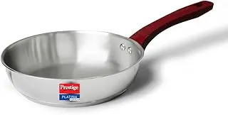 Prestige Platina Popular Stainless Steel Unique Impact Forged Bottom Fry Pan 22cm (1.9 L) (Silver) Stainless Steel