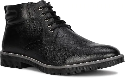 Bata8044 Knox Leather Dark Brown Boots/Booties Occupational Shoes Shoes for Men|Everyday|Running|Walking|Comfortable Fit|Fashionable