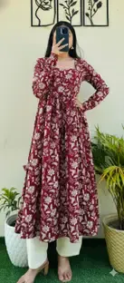 SAMBSHIV Women Printed Flared Kurta