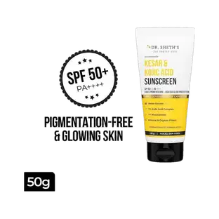 Dr. Sheth’s Sunscreen - SPF 50 PA++++ Kesar & Kojic Acid Sunscreen SPF 50+ For Pigmentation-free Skin