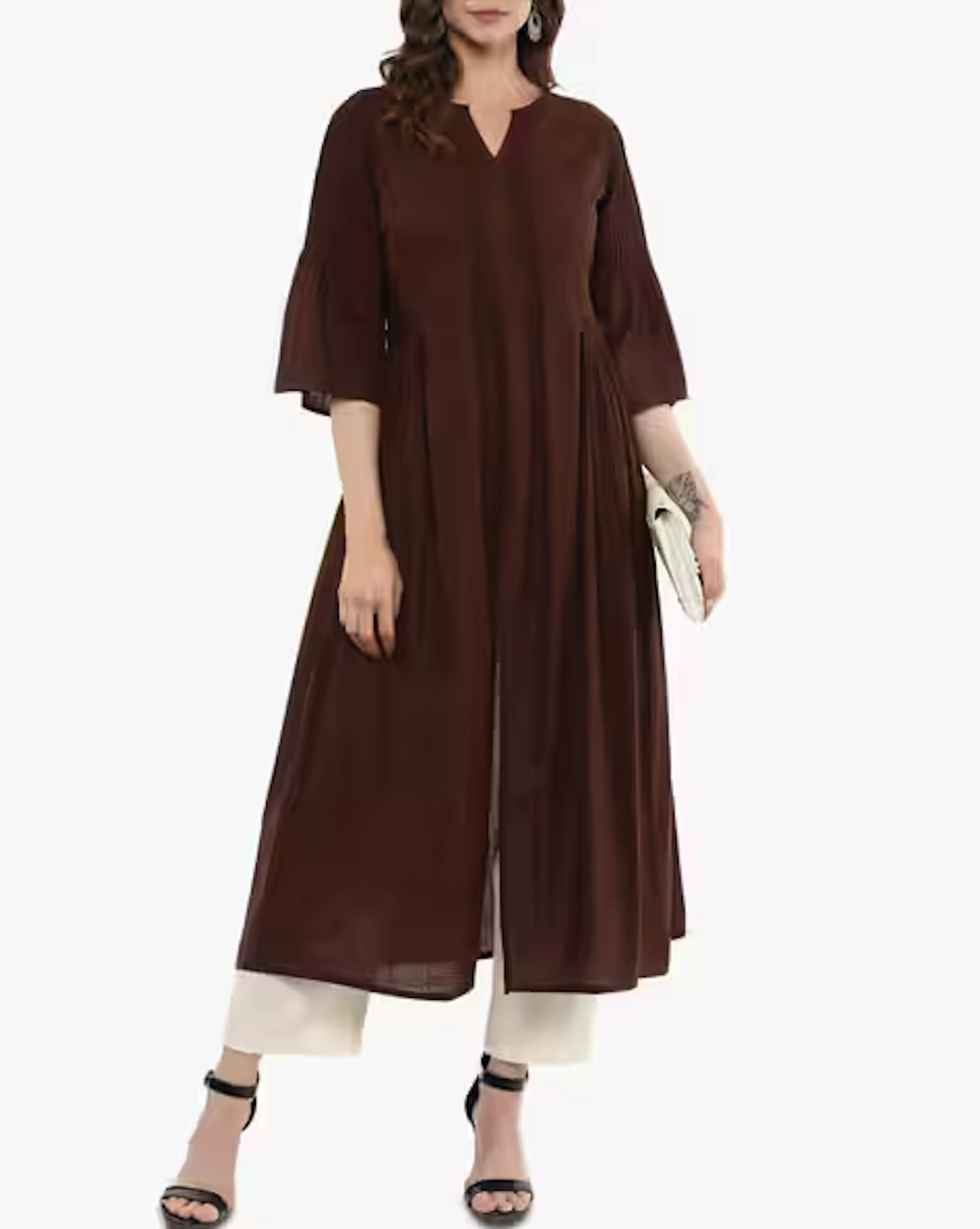 Flared Kurta with Pintucks