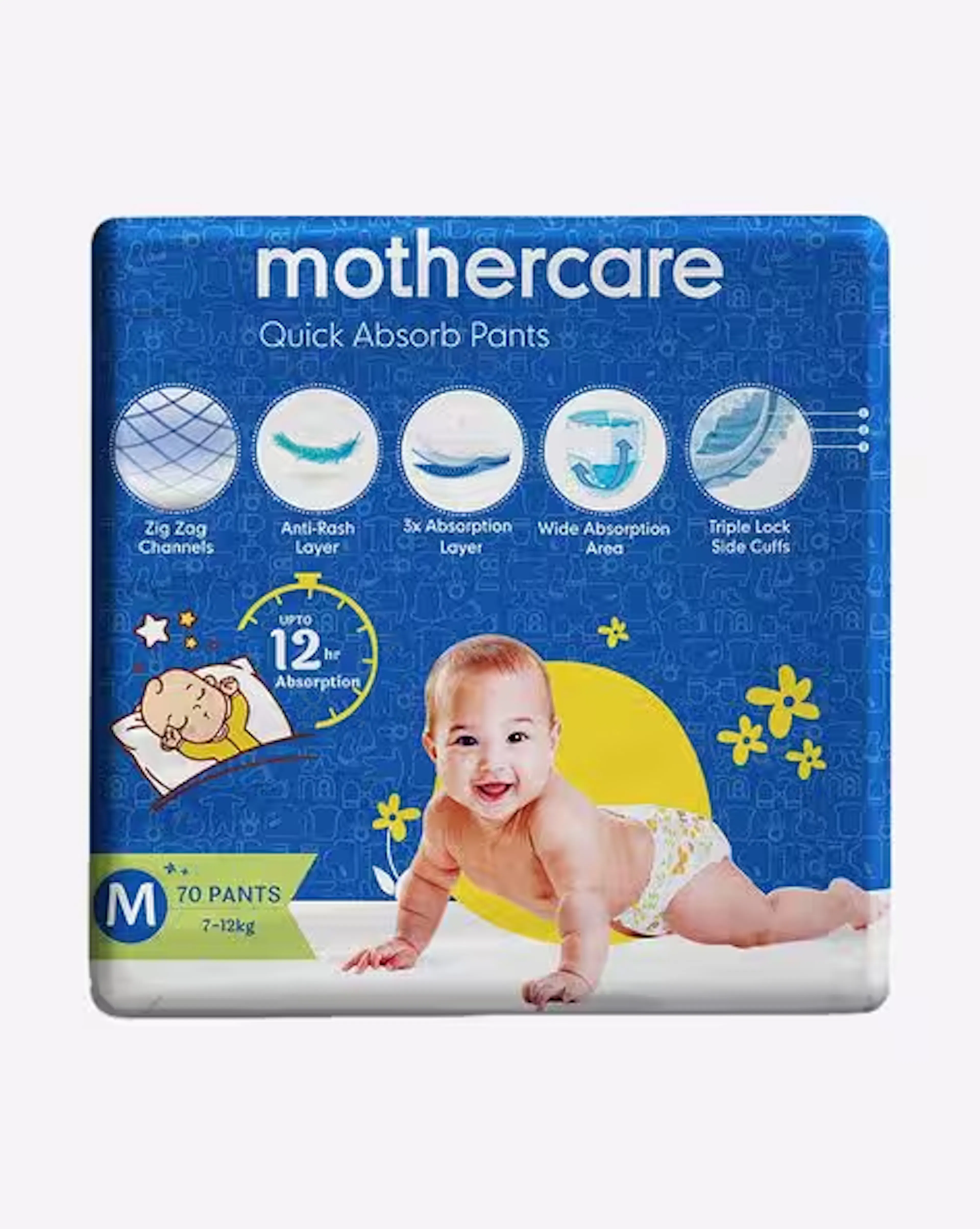 Pack of 70 Quick Absorb Medium Pant Diapers