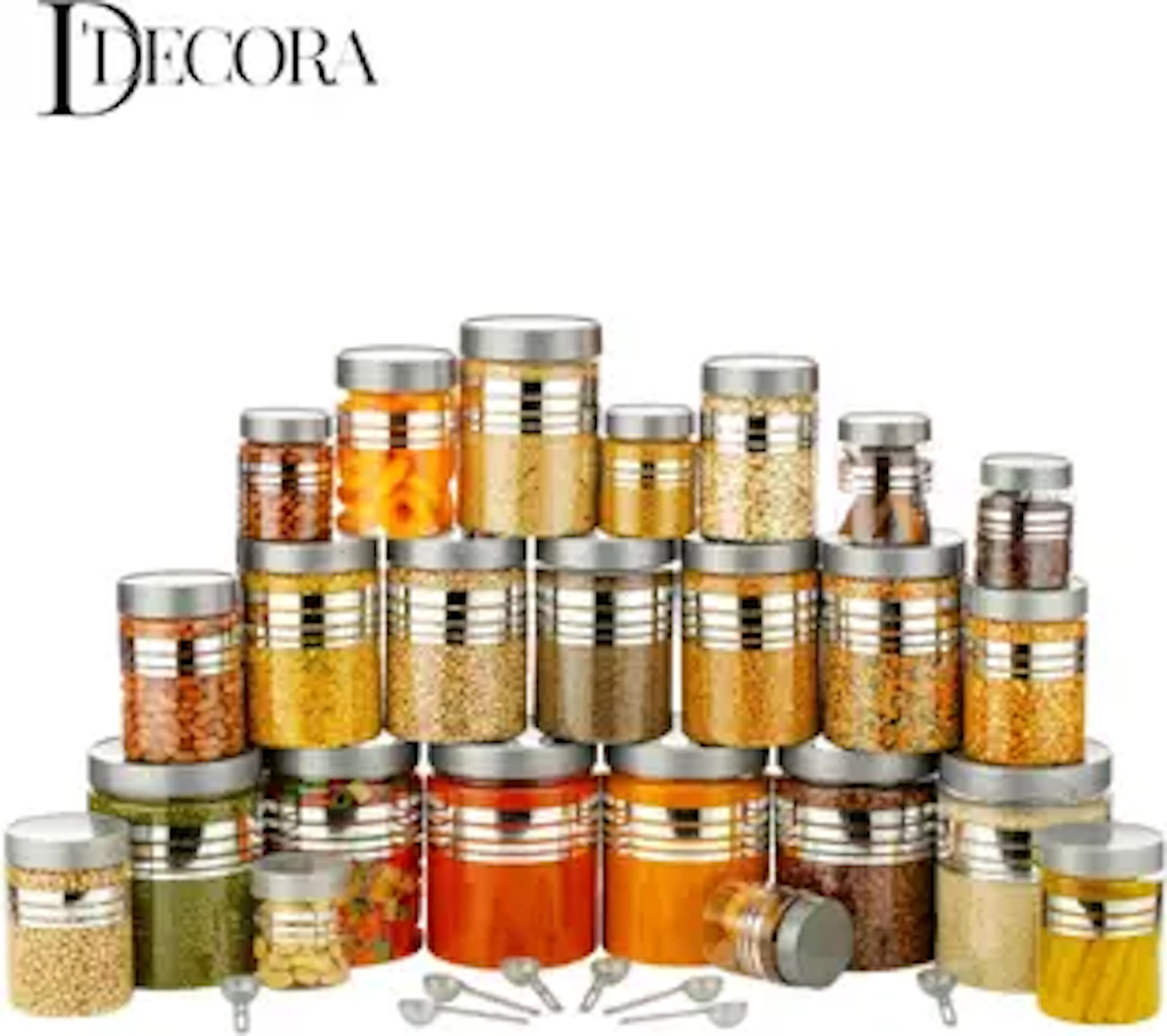 DDecora Plastic Grocery Container - 1200 ml, 650 ml, 350 ml, 250 ml