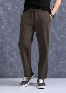 COMBRAIDED Comfort Fit Men Brown Trousers