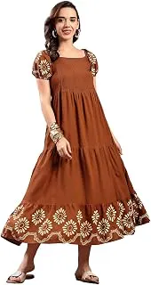 StylumWomen's Printed Rayon Tiered Dress