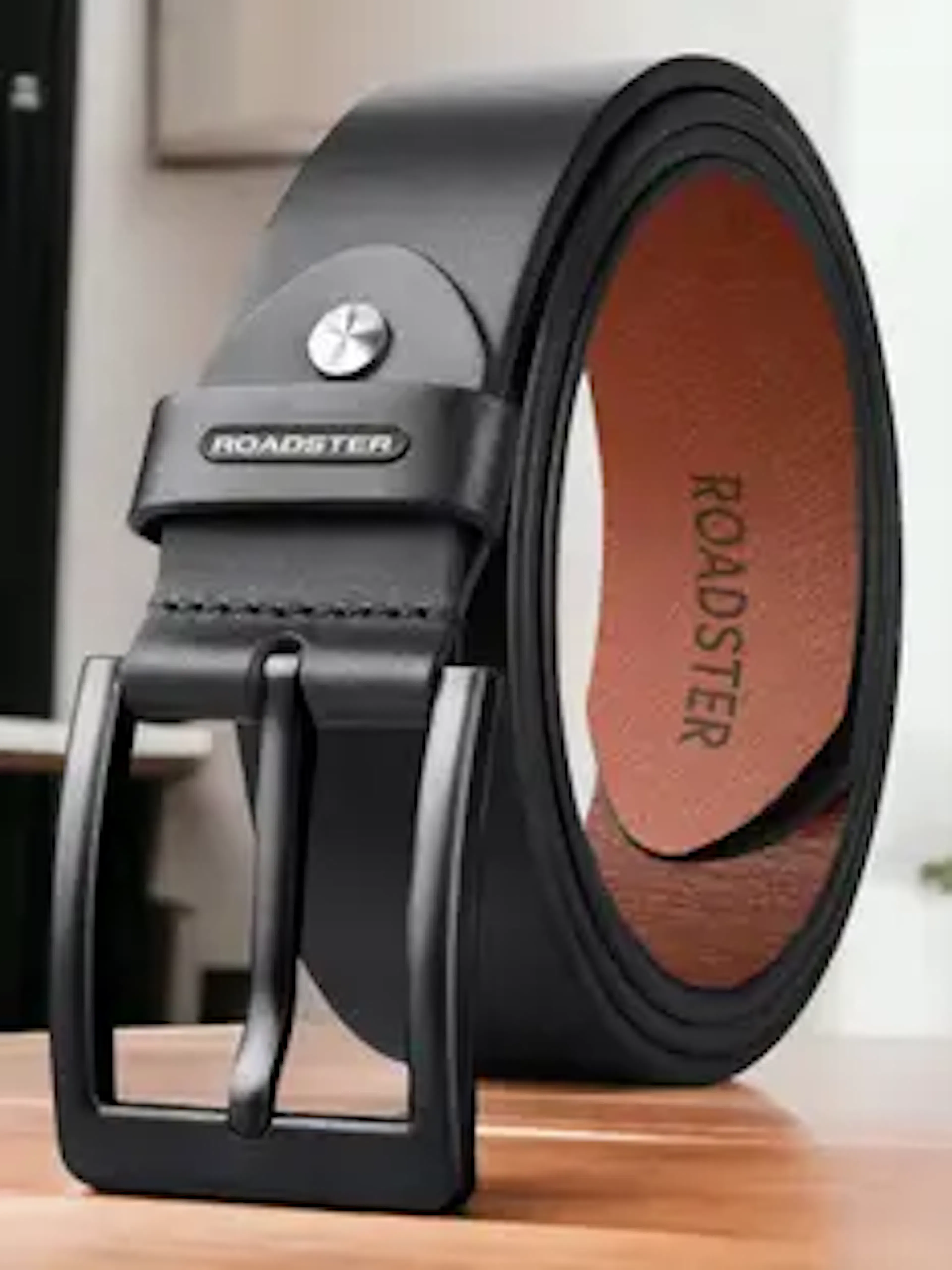 Roadster Men Formal, Casual, Party, Evening Black Genuine Leather Belt