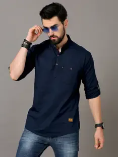 tallwalker Men Solid Straight Kurta