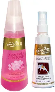 ZAVERS SKIN MOUSTURISER LOTION100ML+skin rose toner_1000ml(Set of 2)