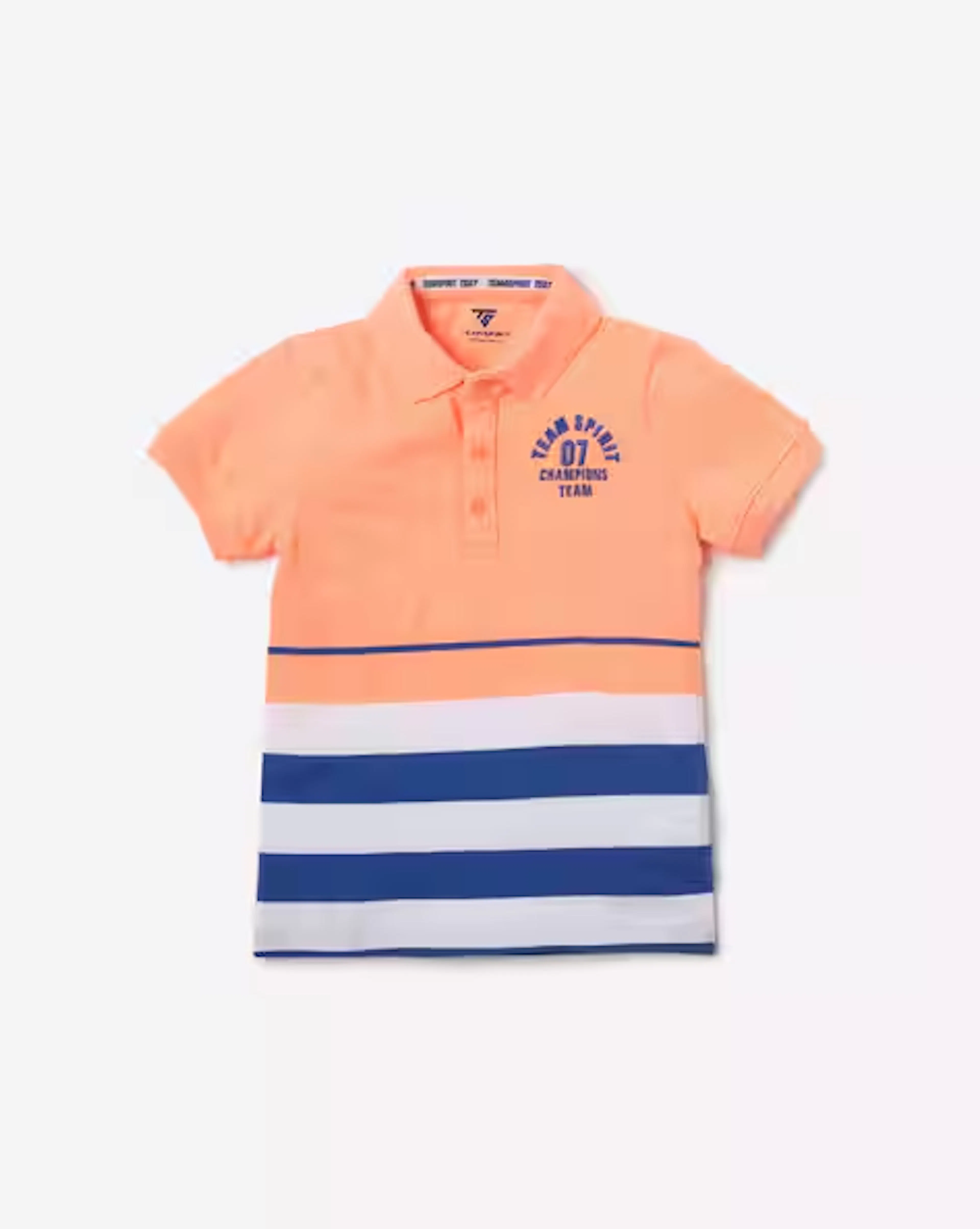 Colourblock Polo T-shirt with Stripes