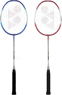 YONEX ZR 100 Light Aluminium Badminton Racquet with Full Cover (Blue & Red, Made in India) Set of 2