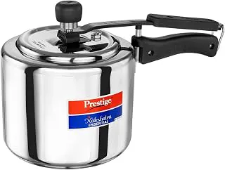 Prestige 3 Litre Stainless Steel Nakshatra Essential Svachh Inner Lid Pressure Cooker | Deep Lid for Spillage Control | TRIPLY Base | Safety Plug | Gas & Induction Compatible | 5Y Warranty | ISI