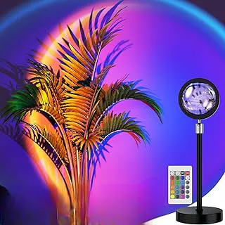 Desidiya® 16-Color LED Night Light Sunset Lamp with Remote & USB – 360° Rotating Projection Light for Room Ambience, Wall Decor, Photography & Mood Lighting