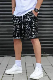 Jungle Berry Printed Men Black Regular Shorts
