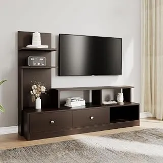 Nilkamal Aroy Engineered Wood TV Unit with Shelving Storage TV Unit (Wenge)