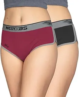 NICSYWomen’s Panty Cotton Stretch Waist Elastic Belt Briefs Underwear – Comfortable Everyday Panties with Soft Elastic Waistband Panty for Women
