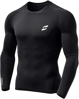 JUST CARE Polyester Unisex Compression Top Full Sleeve Slim Fit Tights Plain for Gym, Running, Cycling, Swimming, Cricket, Basketball, Yoga, Football, Tennis, Badminton