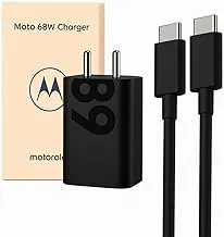 68W Original Motorola Fast Charger USB-C PD Rapid Charging Adapter with C to C for Moto Edge 60 Fusion, 60 Pro, 60 Stylus, Edge 60/70/50, G57/ 67/ G06