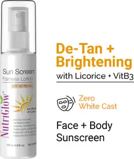 NutriGlow Sunscreen - SPF 40 PA+++ Liquorice No White Cast, Matte Tan Removal