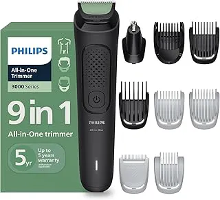 Philips India's No.1 Men's Trimmer* | One stroke beard trimming | All-in-One Grooming Kit- Face, Hair, Body | Ear/Nose attachment | Safe for Sensitive Skin | 60 mins runtime | 5yr warranty* | MG3927