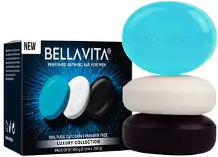 BELLAVITA Perfumed Bathing Soap Bar For Men|3X100gm|Helps in Relaxing & Cleansing Skin|