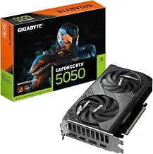 GIGABYTE GeForce RTX 5050 WINDFORCE OC 8GB GDDR6, PCIe 5.0 Graphics Card – Blackwell DLSS 4, 2587 MHz Boost Clock, Twin Hawk Fans, Thermal Gel