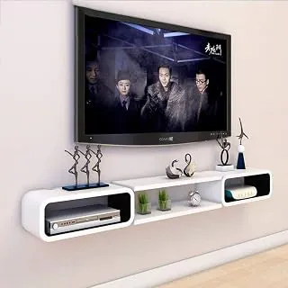 Home wood Wooden TV Entertainment Unit Cabinet for Living Room and Bedroom, Set Top Box Stand, Black and White, 40 x 8 Inches, Perfect Upto 55 Inches LED TV
