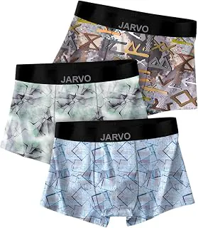 JARVOMen's Extra Thin Elastic Underwear Long Comfortable Ice Silk Breathable Comfort Brief-Boxer-Trunks Imported Material Pack of 3