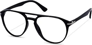 RoshfortMoney Heist Professor Eyeglass ARC Glass Blue Light Blocking Coating Glasses for Men Women Retro Aviator Computer Eyewear Acetate Italic Frame (B-1, Black).