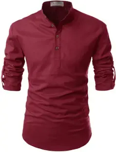 FINFOL Men Solid Straight Kurta