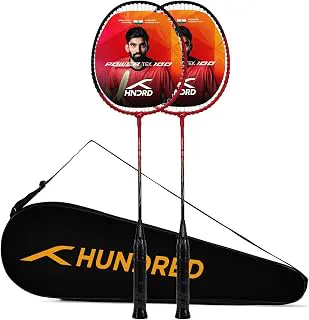 Hundred POWERTEK 100 (Set of 2) Badminton Racket with Full Cover