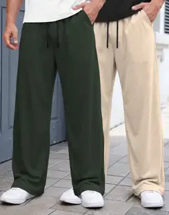 MADBROS Solid Men Olive, Beige Track Pants