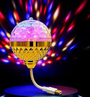 USB Rotating Disco Light - portable 360 LED part light, High Brightness, Plug & Play, Colourful Stage Lighting for Home, Car, Birthday, Wedding, DJ, Bar & Event Decoration LED