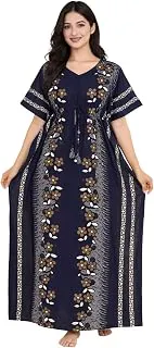 BahumaanPure Cotton Kaftan Nighty for Women | Kaftan Maxi for Women | Kaftan Night Gowns for Women | Cotton Nighty for Women Stylish |