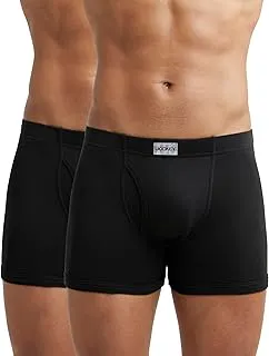 Jockey8008 Men's Super Combed Cotton Rib Solid Boxer Brief with Ultrasoft Concealed Waistband (Pack of 2)