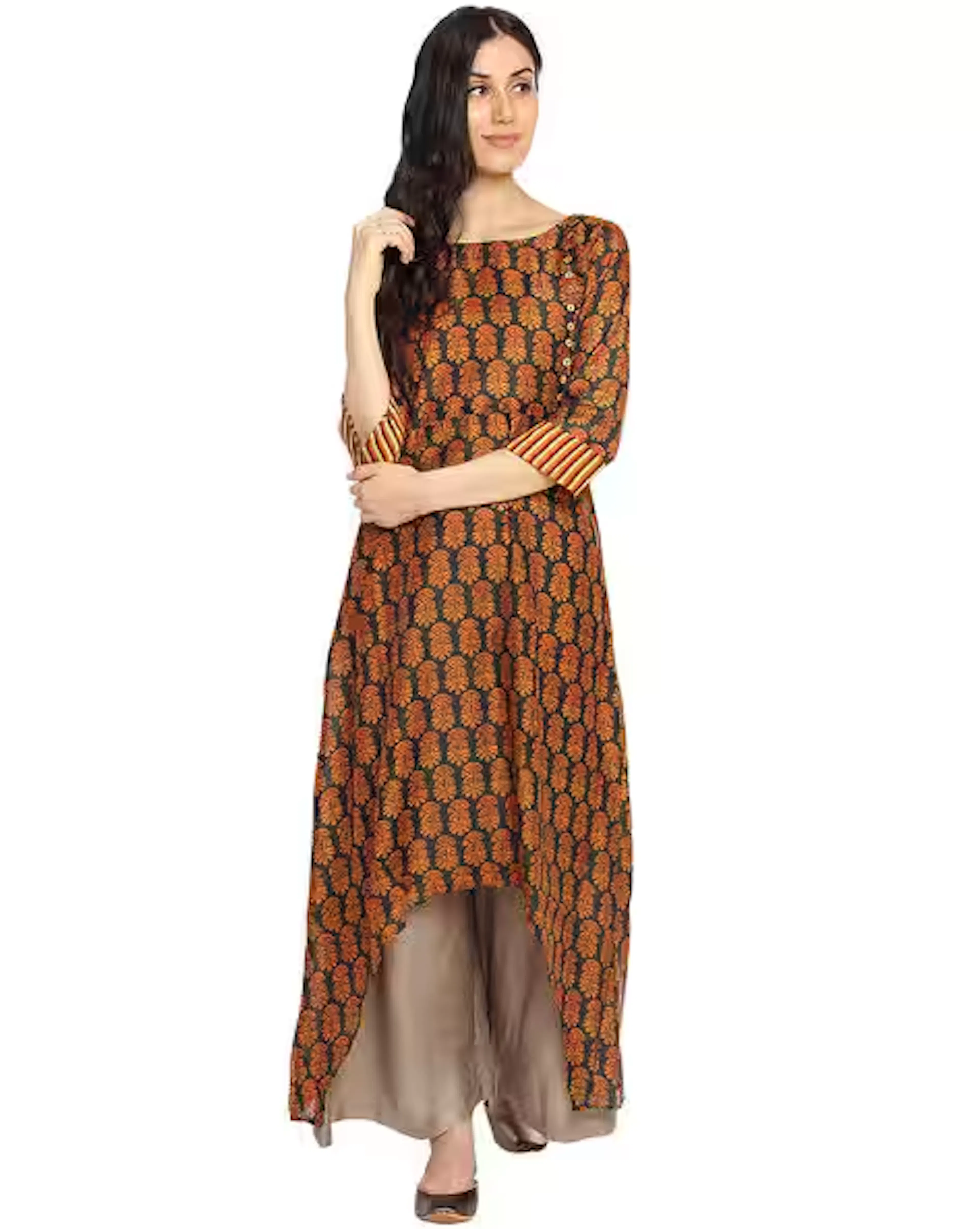 Floral Print A-line Kurta