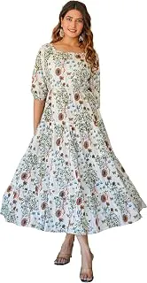 Yash GalleryWomen's Rayon Floral Printed Tiered Style Maxi Dress
